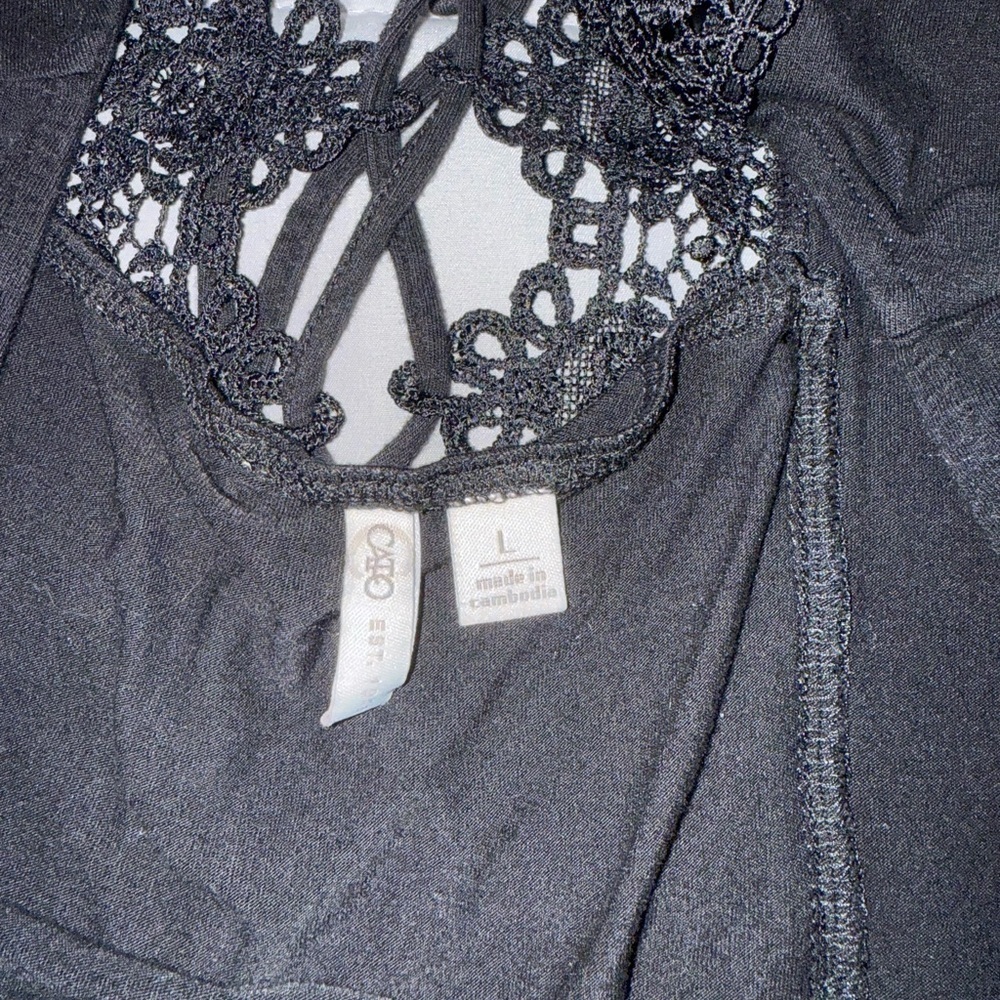 Cato Black Lace Back Tank Top Size Large - Picture 4 of 4